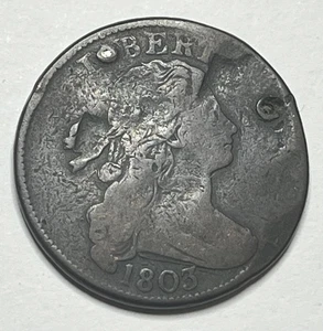 1803 Draped Bust Large Cent - Nice Copper Penny; U015 - Picture 1 of 2
