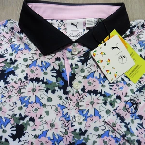 PUMA ARNOLD PALMER Herren M MEDIUM POLOSHIRT FLORAL WHITE GLOW DEEP NAVY GOLF AP - Bild 1 von 8