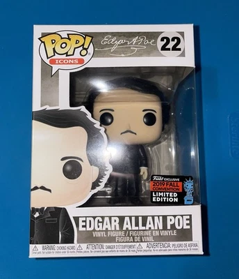 Funko Pop Vinyl Icons EDGAR ALLEN POE 2019 NYCC Fall Exclusive Figure #22 MIB - Image 1 of 4