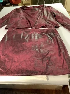 Falda Grace Elements Borgoña Y Chaqueta A Juego Talla 14 - Imagen 1 de 8