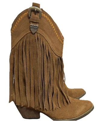 Wild West Style Very Volatile Hillside 棕褐色条纹靴 6.5-7.5 码 — 第 1/4 张图片