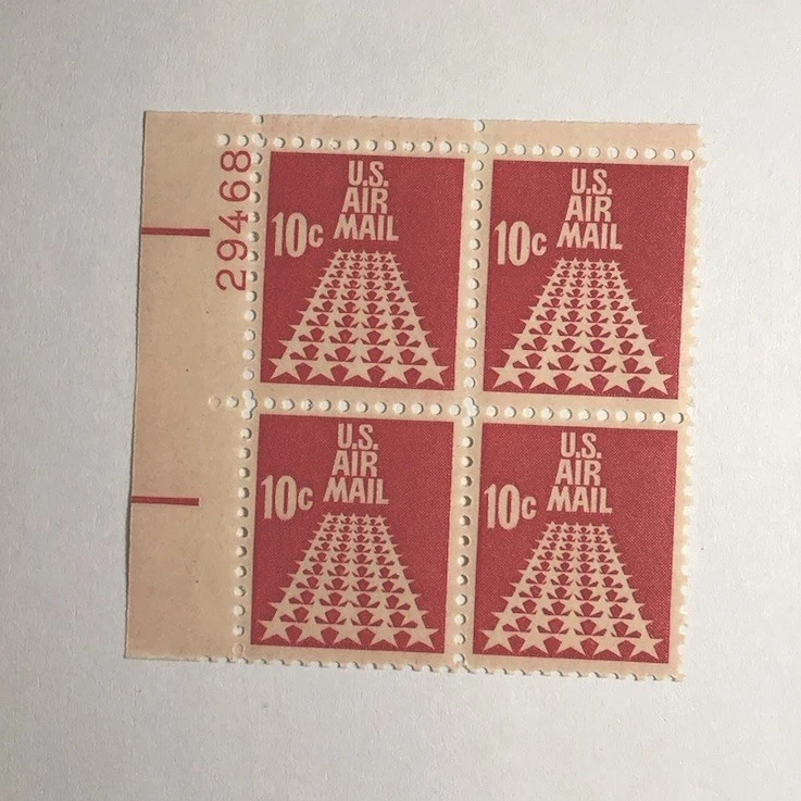 US 10 cent Runway Stars Air Mail 1968, Scott C72, block of 4, MNH/OG/FVF. - Image 1 of 1