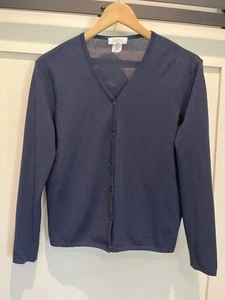 Barneys New York Blue Cardigan - Women’s Size 44 (10-12 US) - Made In Italy 🇮🇹 - Picture 1 of 8