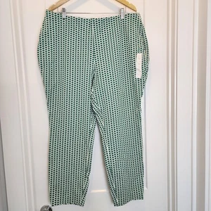 NWT A NEW DAY Cotton High-Rise Skinny Art Retro Pants Green Moon 17 Twee Preppy - Picture 1 of 9