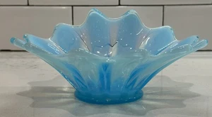 Portacandele vintage Fostoria cimelio blu opalescente in perfette condizioni - Foto 1 di 4