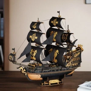 ROKR DIY Ship Model The Seahorse Barque 3D Wooden Puzzle Boys Man Gift - Bild 1 von 6
