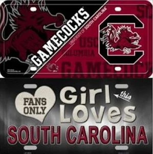 SOUTH CAROLINA Gamecocks License Plate, University College Team, Aluminum NEW - Picture 1 of 3