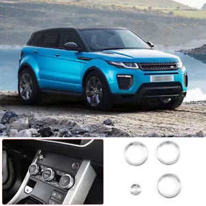 Silver Air Conditioner Audio Knob Ring Cover For LR Range Rover Evoque 2012-2018 - Picture 1 of 10