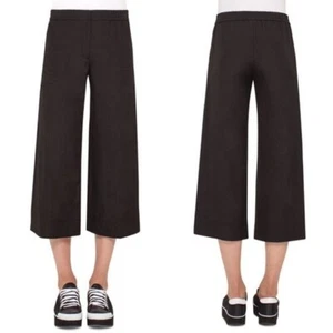 $560 New AKRIS Punto Megumi Cropped Wide-Leg Wool Trouser Pants Black Women’s 4 - Picture 1 of 14