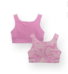 Athletic Works Girls Racerback Sports Bra 2 Pack Size 34 Polyester Spandex New - Picture 1 of 4