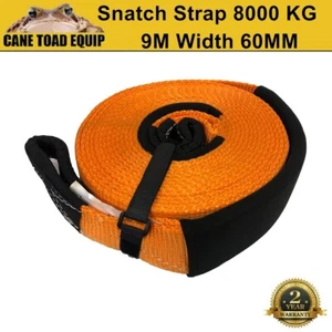 Snatch Strap 8000kg 60mm x 9M Recovery Strap 4x4 Orange Tow Winch Extension SWL - Picture 1 of 6