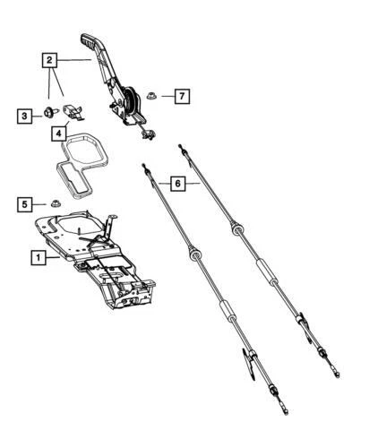 Cable de freno de estacionamiento trasero derecho genuino Mopar 2007-2011 Dodge Nitro 52129230AH Foto 1 de 1