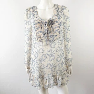 Ark & Co Pink Starry Butterflies Chiffon Dress Size S Long Sleeve Coquette NEW - Picture 1 of 9