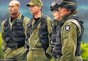 LE Doppelskizze ACEO DRUCK SG-1 Stargate Sam Carter Jack Daniel Teal'C Field - Bild 1 von 1