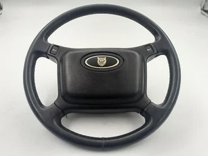 JAGUAR XJS V12 FACELIFT STEERING WHEEL BLACK LEATHER HORN BUTTON BEC8361 CBC9241 - Picture 1 of 14