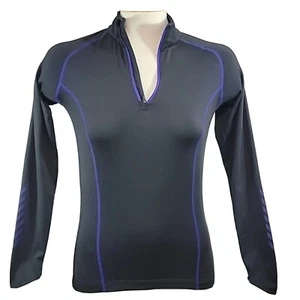 HELLY HANSEN Top Womans Small Black Quarter Zip Long Sleeve Pullover Stretch - Picture 1 of 8