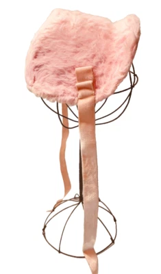Vintage 1950s Baby Faux Fur Bonnet - Image 1 of 4