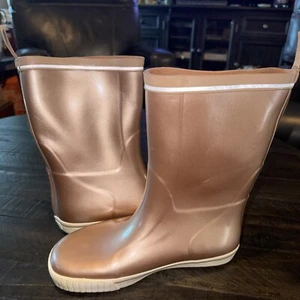 Tretorn Skerry Vinter Boots Rubber Fur Lined Rain Gold Boots Women’s37 Us 7.5 - Picture 1 of 8