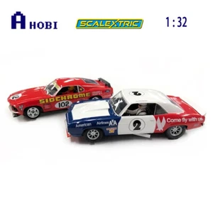 Scalextric 1:32 Scale Muscle Car Mayhem Set Camaro Mustang Slot Cars - Picture 1 of 2