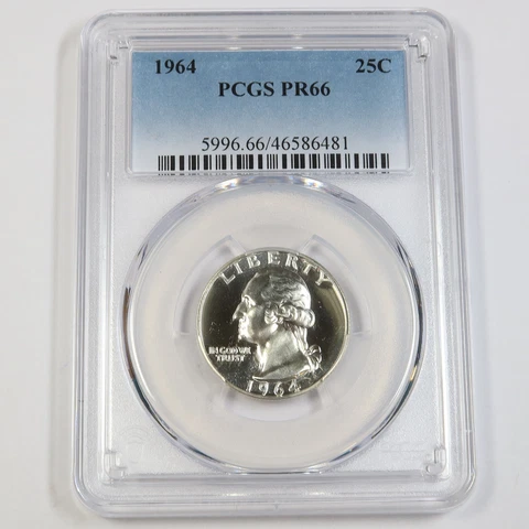 1964 P PCGS PR66 | SILVER Washington Quarter - 25c US Coin #43123A Cover