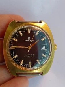 Vintage DELBANA 25 Jewels Automatic Incabloc Men's Watch Swiss - Picture 1 of 13