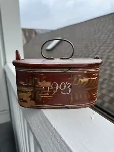 Antique Scandinavian Bentwood Box Swedish Svepask tine 1903 - Picture 1 of 8