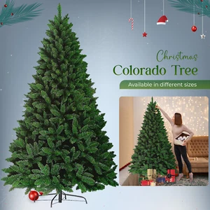 Christmas Tree Artificial Xmas Tree Pine Metal Stand 4ft 5ft 6ft 7ft Decoration - Picture 1 of 54