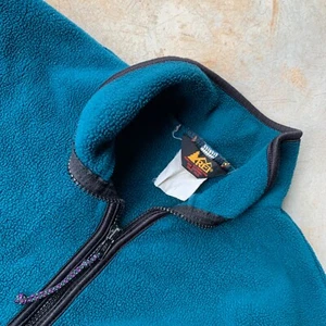 Vintage REI Deep Pile Fleece Slate Blue Full Zip synchilla S retro Outdoor Hike - Picture 1 of 6