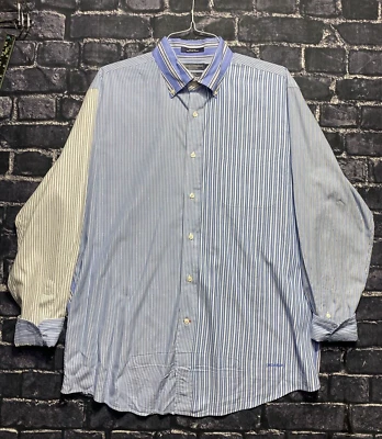 Daniel Cremieux Collection Cotton Classic Fit Shirt Men XL Blue Stripe Button Up - Image 1 of 4