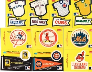 Camiseta deportiva del equipo de béisbol Fleer MLB 1985 logotipo y calcomanías adhesivas a elegir de la lista - Imagen 1 de 75