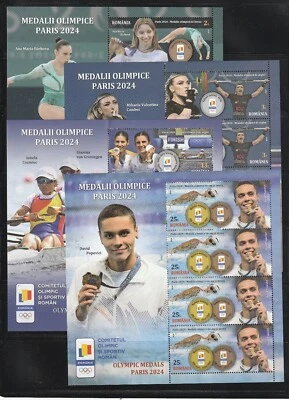 Romania STAMPS 2024 PARIS OLYMPICS MEDALS FRANCE SPORT MNH POST SHEETS - Image 1 of 2