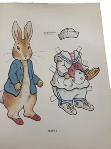 Peter Rabbit Paper Doll Book, 1982, 16 Pages, Uncut, Kathy Allert, Vintage Uncut - Picture 1 of 4