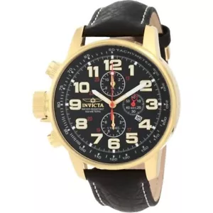 NUEVO RELOJ INVICTA PARA HOMBRE CRONÓGRAFO TONO DORADO ESFERA NEGRA IZQUIERDO 3330 - Imagen 1 de 4