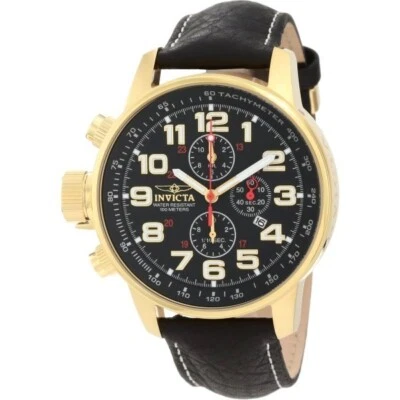 NUEVO RELOJ INVICTA PARA HOMBRES TONO DORADO CRONÓGRAFO ESFERA NEGRA ZURDO 3330 Foto 1 de 4