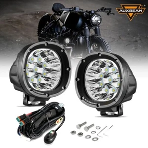 AUXBEAM Pair Motorcycle LED Work Light Pods Headlight Driving Fog Light Lamp - Picture 1 of 12