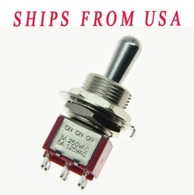 Guitarra 15/32" DPDT 3 vías encendido/encendido/encendido interruptor amplificador sellado Fat Bat palanca Foto 1 de 4