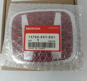 OEM 75700-S5T-E01 JDM Red H Front Grille Emblem Fits Honda Civic Accord Fit NEW - Picture 1 of 7