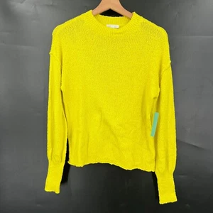 NUEVO Abound Caída Hombro Costura Expuesta Brillante Amarillo Limón Boucle Tejido Suéter M - Imagen 1 de 10