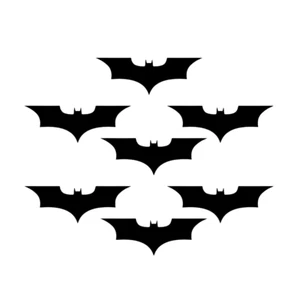 64x Black Mini Knight Bat Symbol- Vinyl Decals - Stickers - Party Favors - Bild 1 von 5