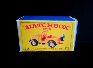 Matchbox Lesney No.72b Standard Jeep Reproduction Box (Box only) - Picture 1 of 3