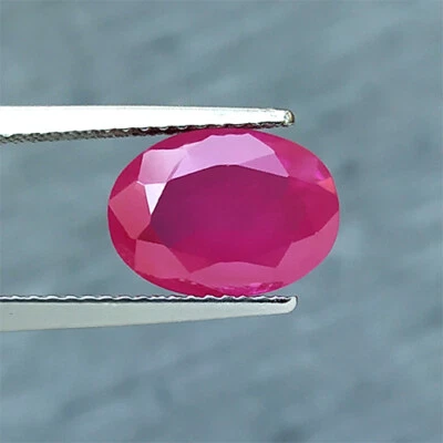🎁 4.70 carats PINKISH RED RUBY OVAL LOOSE GEMSTONE ovale rubis rouge rose 🎁 - Image 1 of 3