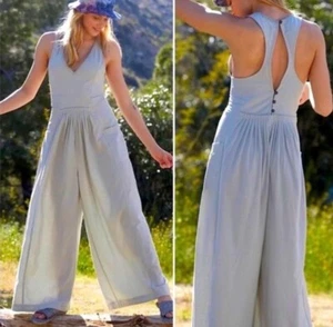 Free People Next Level Wide Leg Jumpsuit Large - Picture 1 of 7