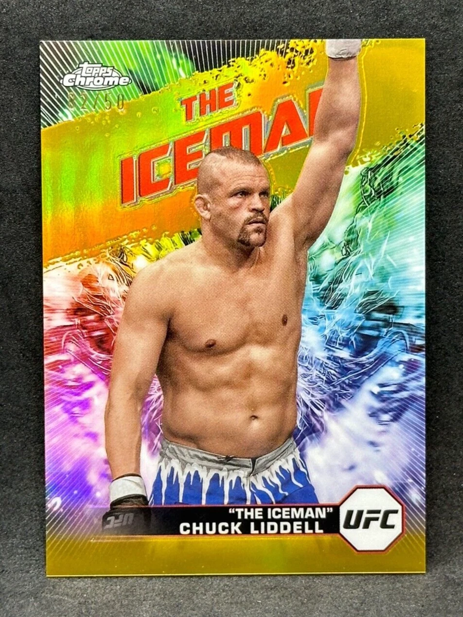 2024 Topps UFC Chrome Chuck Liddell AKA "The Iceman" GOLD Refractor Insert /50