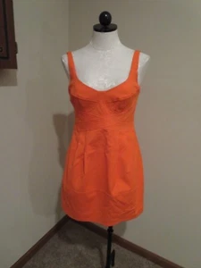 Nanette Lepore Culture Club orange textured bustier dress sz 2 sleeveless - Picture 1 of 5