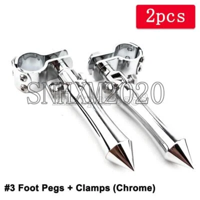 Soporte de abrazaderas de barra de choque de estriberas de clavo cromadas para Harley Sportster 1000 XLH Foto 1 de 4