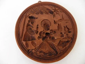 Impresión de belén Springerle redondo modelo Maria & Josef modelo de madera antiguo... NUEVO - Imagen 1 de 4