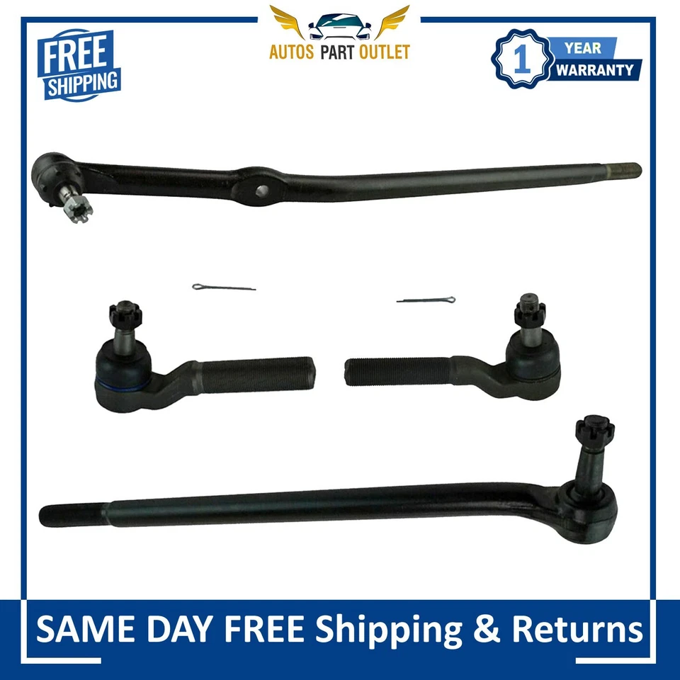 New Inner Outer Steering Tie Rod End RH LH Set of 4 Side for 95-97 Ford F250 4WD - Image 1 of 4