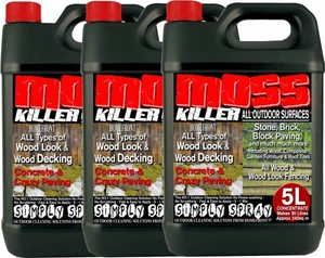 PATIO FENCING DECKING MOULD ALGAE MOSS KILLER REMOVER DRIVE CLEANER PATH 3 X 5L - Picture 1 of 11