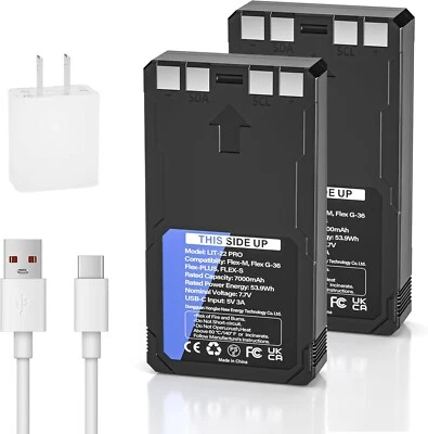 2-Pack Rechargeable LIT-22 Battery Compatible with Trail Camera Flex-M Flex G-36
