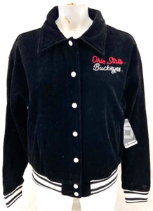 NEW Ohio State Buckeyes Colosseum Corduroy Bomber Snap Button Jacket Women's M - Picture 1 of 8